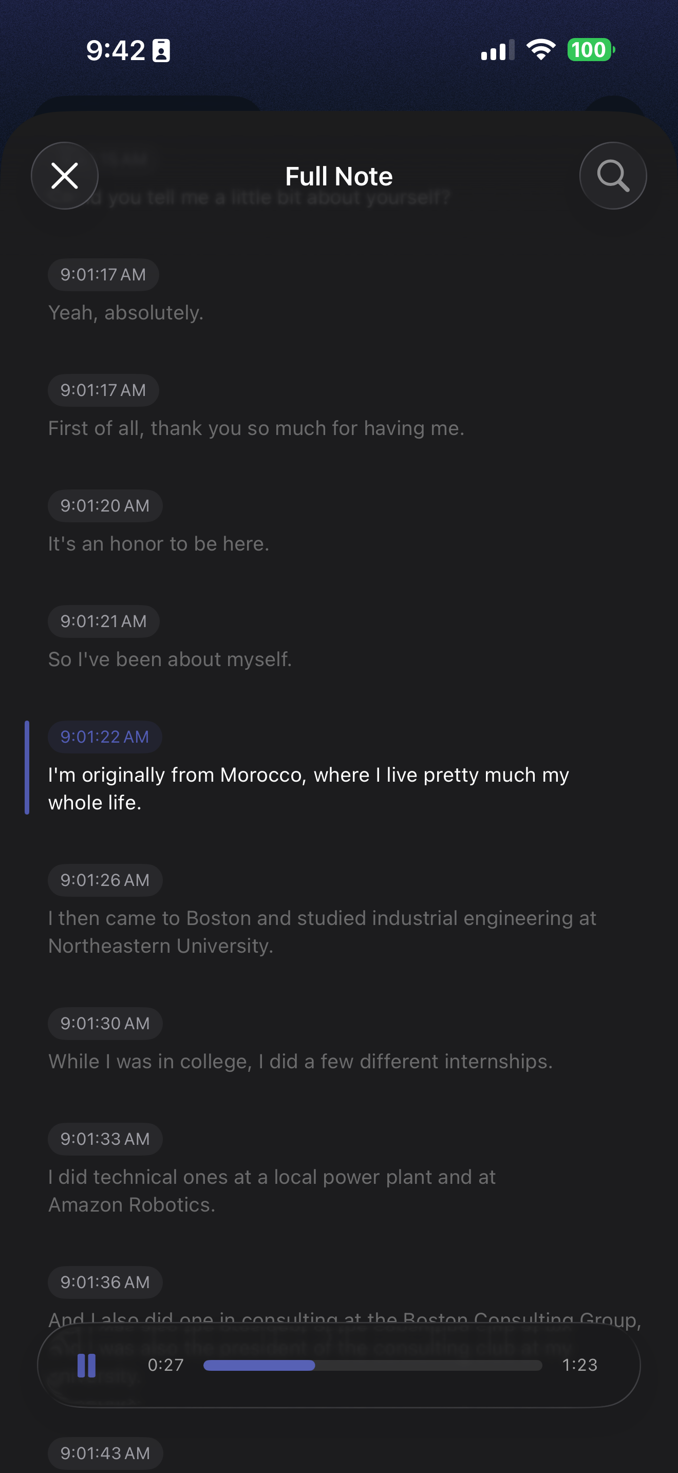 Audio playback and search