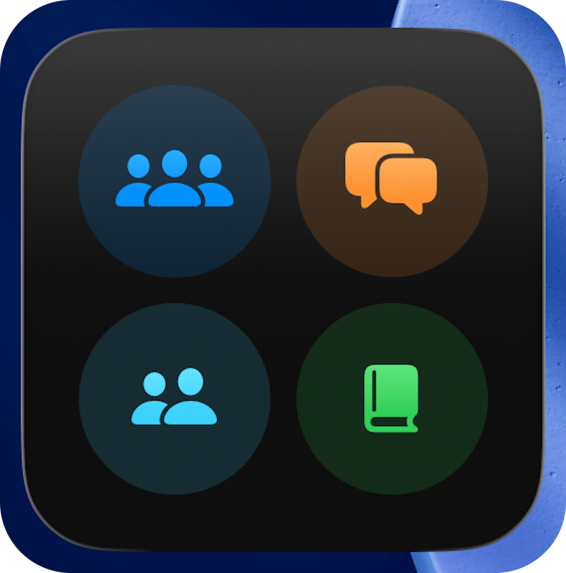 Small widget showing quick start options